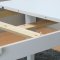 Venedig eethoek tafel wit 95x180/276 incl. 2 verlengbladen en 6 boucl� stoelen bruin.