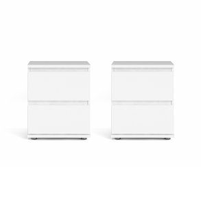 Mia natbord 2 stk. bredde 40 cm, hjde 48 cm, dybde 34 cm hvid.