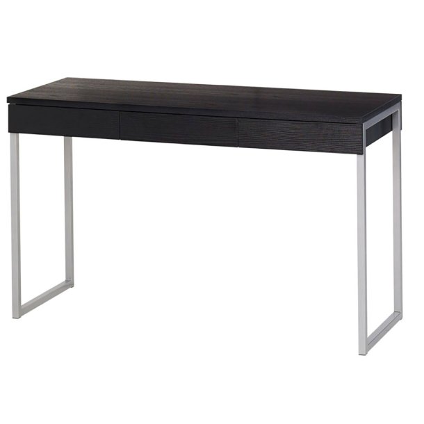 Fula skrivebord 3 skuffer sort ask dekor.