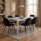 Venedig Essgruppe Tisch wei� 95x180/276 mit 2 Stk. Zusatzplatten 6 St�hlen Velour schwarz.
