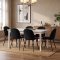 Venedig Essgruppe Tisch wei� 95x180/276 mit 2 Stk. Zusatzplatten 6 St�hlen Velour schwarz.