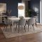 Venedig Essgruppe Tisch wei� 95x180/276 mit 2 Stk. Zusatzplatten 6 St�hlen Velour grau.