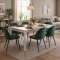 Venedig Essgruppe Tisch wei� 95x180/276 mit 2 Stk. Zusatzplatten 6 St�hlen Velour gr�n.