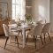 Venedig Essgruppe Tisch wei� 95x180/276 mit 2 Stk. Zusatzplatten 6 St�hlen Velour beige.