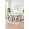Venedig matgrupp matbord vit 95x180/276 med 2 st. tillgsskivor 6 stolar velour beige.