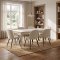 Venedig Essgruppe Tisch wei� 95x180/276 mit 2 Stk. Zusatzplatten 6 St�hlen Samt beige.