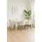 Venedig matgrupp matbord vit 95x180/276 med 2 st. tillgsskivor 6 stolar sammet beige.