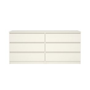 Noulan Kommode 6 Schubladen, weies Esche Dekor.