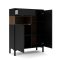 Ringe Sideboard 2 Tren, 1 Schublade und 1 Fach, schwarz und Walnuss Dekor.