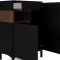 Ringe Sideboard 2 Tren, 1 Schublade und 1 Fach, schwarz und Walnuss Dekor.