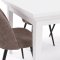 Venedig ensemble pour salle � manger table blanc 95x180/276 incl. 2 rallonges et 6 chaises boucl� marron.