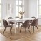 Venedig ensemble pour salle � manger table blanc 95x180/276 incl. 2 rallonges et 6 chaises boucl� marron.