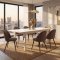 Venedig ensemble pour salle � manger table blanc 95x180/276 incl. 2 rallonges et 6 chaises boucl� marron.