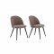 Venedig ensemble pour salle � manger table blanc 95x180/276 incl. 2 rallonges et 6 chaises boucl� marron.