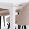 Venedig ensemble pour salle � manger table blanc 95x180/276 incl. 2 rallonges et 6 chaises boucl� beige.