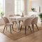 Venedig ensemble pour salle � manger table blanc 95x180/276 incl. 2 rallonges et 6 chaises boucl� beige.