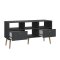 Mueble TV Bodo 2 cajones, 4 estantes gris mate.