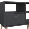 Mueble TV Bodo 2 cajones, 4 estantes gris mate.
