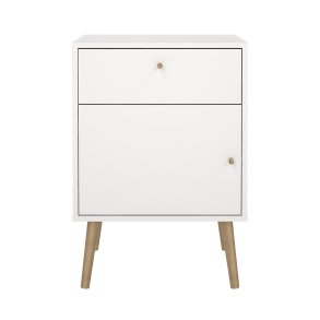Bodo nattbord 1 dr, 1 skuff hvit.