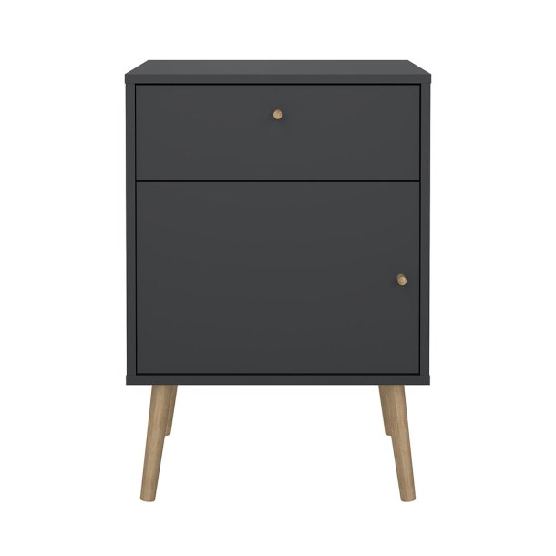 Bodo Nachttisch 1 Tr, 1 Schublade matte grau.