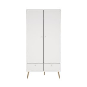 Bodo Kleiderschrank 200x99x58cm, 2 Tren, 2 Schubladen wei.
