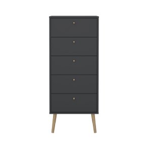 Bodo Kommode 5 Schubladen matte grau.