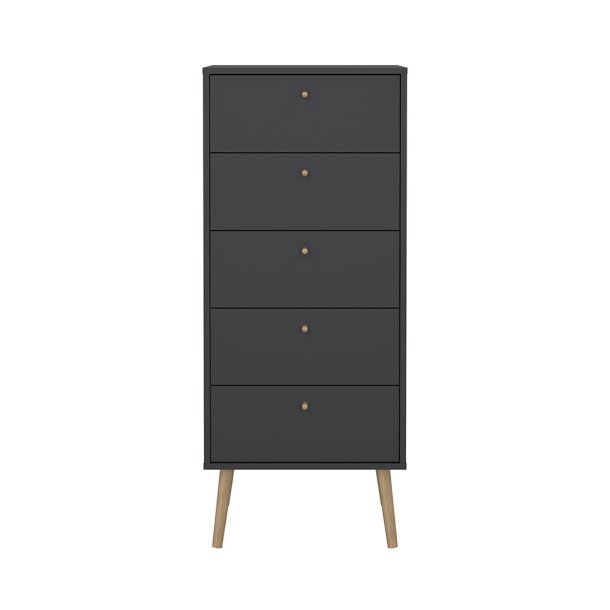 Bodo Kommode 5 Schubladen matte grau.