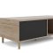 Penny Couchtisch mit ausziehbarer Deckplatte und 2 Fchern Hickory-Dekor und matt schwarz.