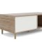 Penny Couchtisch mit ausziehbarer Deckplatte und 2 Fchern Hickory-Dekor und Mattwei.