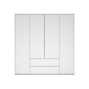 Next kldeskab 4 lger 2 skuffer 197x200cm hvid.