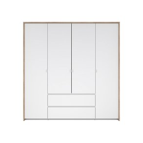 Next kldeskab 4 lger 2 skuffer 197x200cm hvid hjglans.