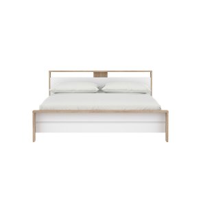 Next seng med 1 hylde 180x200cm hvid hjglans.