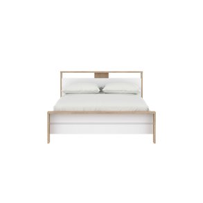 Next seng med 1 hylde 140x200cm hvid hjglans.