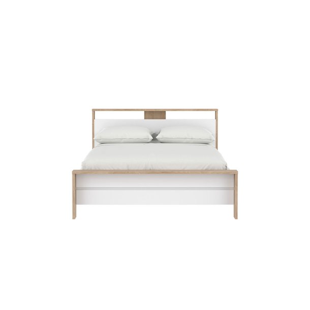 Next seng med 1 hylde 140x200cm hvid hjglans.