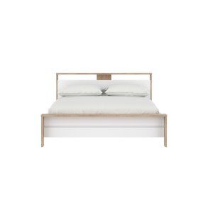 Next seng med 1 hylde 160x200cm hvid hjglans.