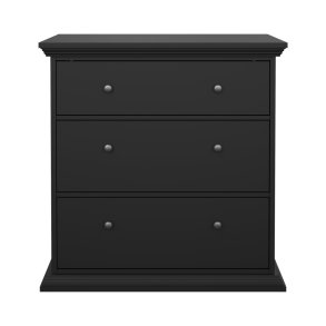 North Kommode 3 Schubladen schwarz matt.