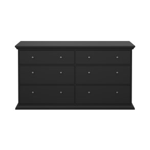 North Kommode 6 Schubladen schwarz matt.