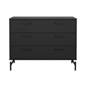 Dana Kommode 3 Schubladen schwarz matt.