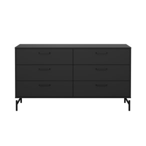 Dana Kommode 6 Schubladen schwarz matt.