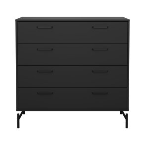 Dana Kommode 4 Schubladen schwarz matt.