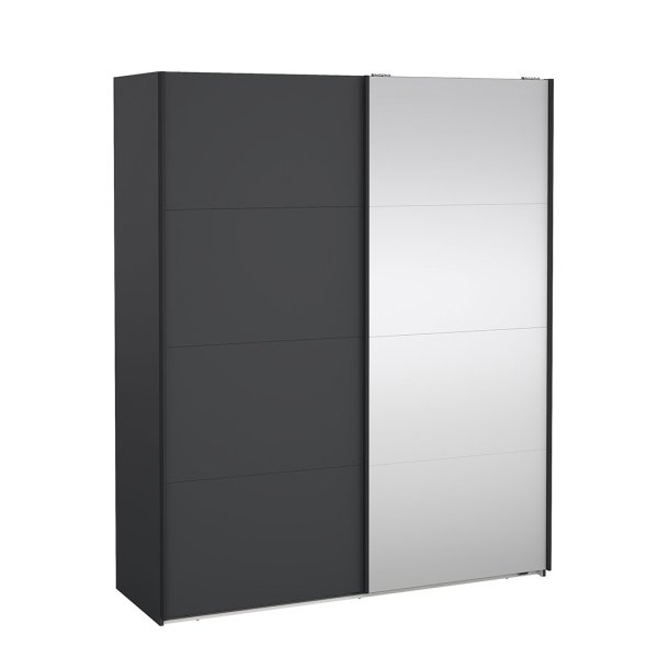 Bergamo Schiebetrenschrank 2 Tren 180x220cm matt grau.