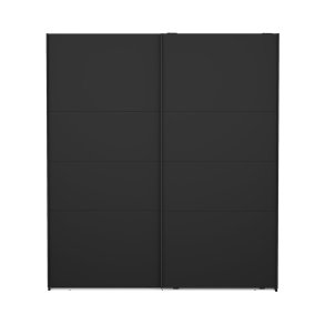 Catania Kleiderschrank 201x179x67cm, 2 Schiebetren matt schwarz.