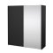 Catania Kleiderschrank 201x179x67cm, 1 Schiebetr, 1 Schiebetr mit Spiegel matt schwarz.