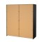 Catania Kleiderschrank 201x179x67cm, 1 Schiebetr, 1 Schiebetr mit Spiegel matt schwarz.