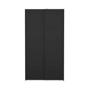 Catania Kleiderschrank 221x119x67cm, 2 Schiebetren matt schwarz.