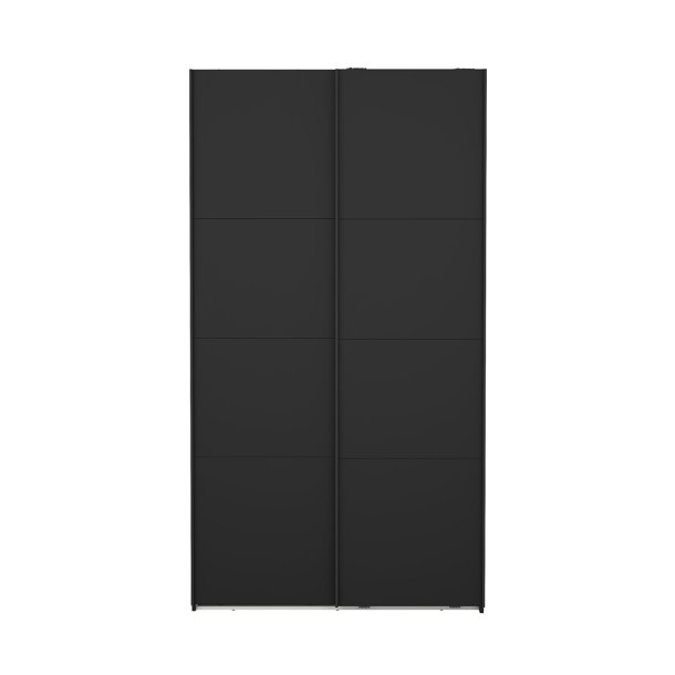 Catania Kleiderschrank 221x119x67cm, 2 Schiebetren matt schwarz.