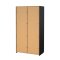 Catania Kleiderschrank 221x119x67cm, 2 Schiebetren matt schwarz.