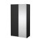 Catania Kleiderschrank 221x119x67cm, 1 Schiebetr, 1 Schiebetr mit Spiegel matt schwarz.