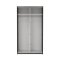 Catania Kleiderschrank 221x119x67cm, 1 Schiebetr, 1 Schiebetr mit Spiegel matt schwarz.