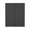 Catania Kleiderschrank 221x179x65cm, 2 Schiebetren matt schwarz.